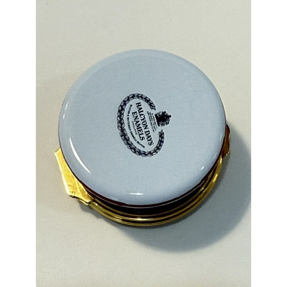 Vtg Halcyon Days Enamel Box English Christmas Limited Edition 1993 Original Box
